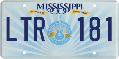 MS license plate LTR181