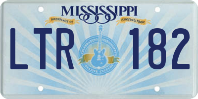 MS license plate LTR182