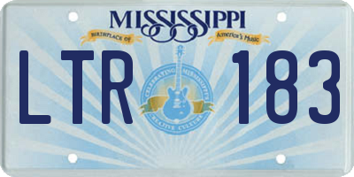 MS license plate LTR183