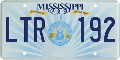 MS license plate LTR192