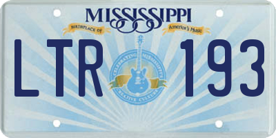 MS license plate LTR193