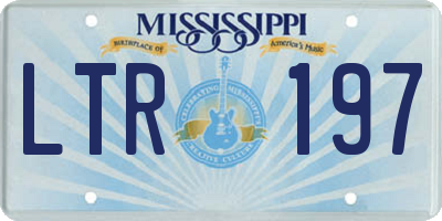 MS license plate LTR197