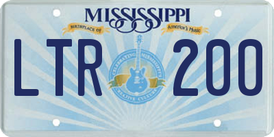 MS license plate LTR200