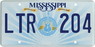 MS license plate LTR204