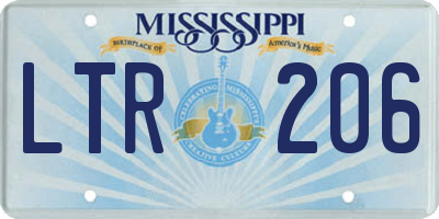 MS license plate LTR206