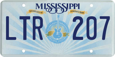 MS license plate LTR207
