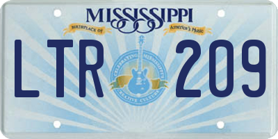 MS license plate LTR209