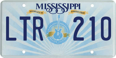 MS license plate LTR210