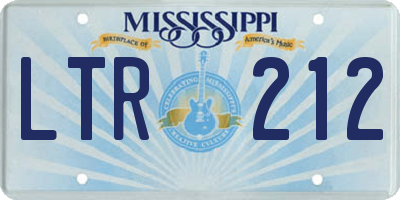 MS license plate LTR212