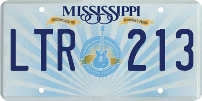 MS license plate LTR213