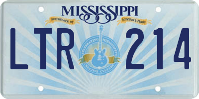 MS license plate LTR214