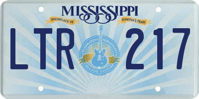 MS license plate LTR217
