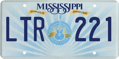MS license plate LTR221