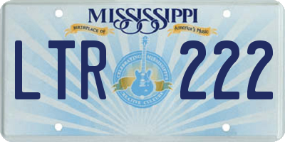 MS license plate LTR222