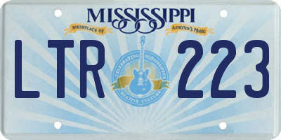 MS license plate LTR223