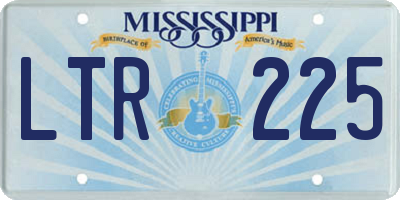 MS license plate LTR225