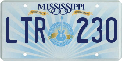 MS license plate LTR230
