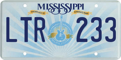 MS license plate LTR233