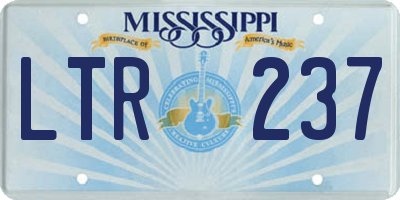 MS license plate LTR237
