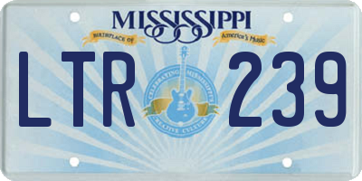 MS license plate LTR239