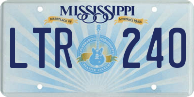 MS license plate LTR240