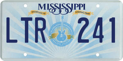 MS license plate LTR241