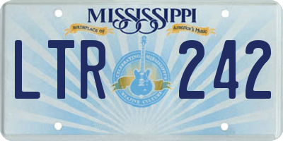MS license plate LTR242