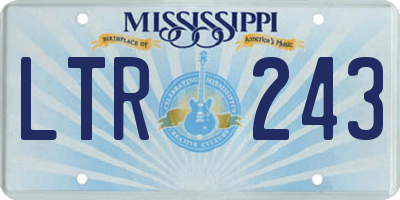 MS license plate LTR243