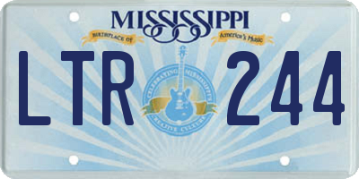 MS license plate LTR244