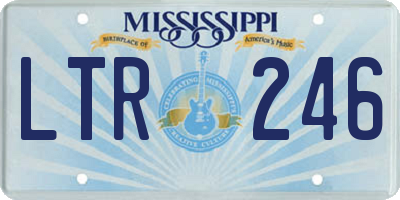 MS license plate LTR246
