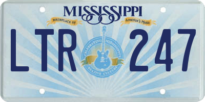 MS license plate LTR247
