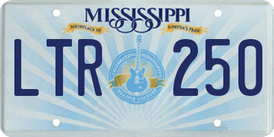 MS license plate LTR250