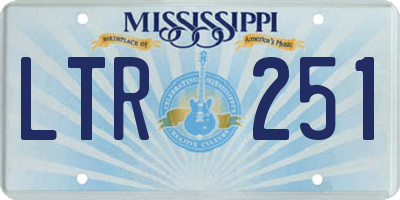 MS license plate LTR251