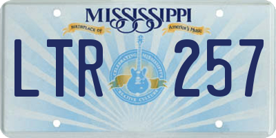 MS license plate LTR257