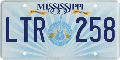 MS license plate LTR258