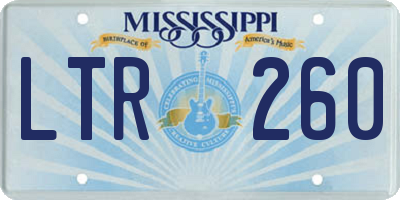 MS license plate LTR260