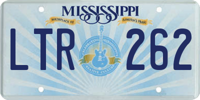 MS license plate LTR262
