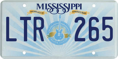 MS license plate LTR265