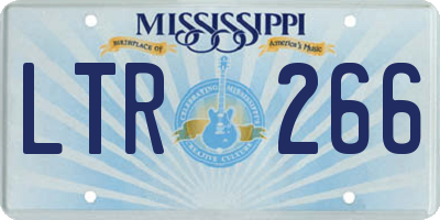 MS license plate LTR266