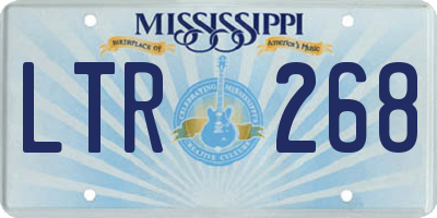 MS license plate LTR268
