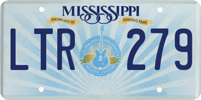 MS license plate LTR279