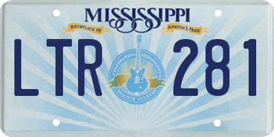 MS license plate LTR281