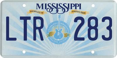 MS license plate LTR283