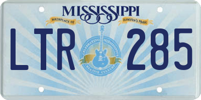 MS license plate LTR285