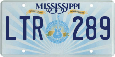 MS license plate LTR289