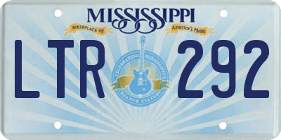 MS license plate LTR292