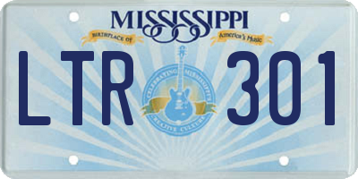 MS license plate LTR301
