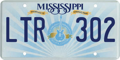 MS license plate LTR302