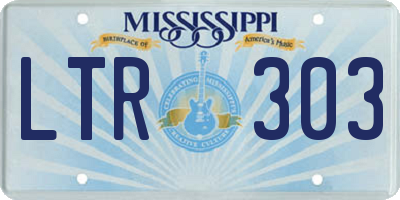 MS license plate LTR303