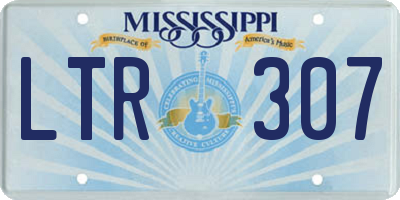 MS license plate LTR307